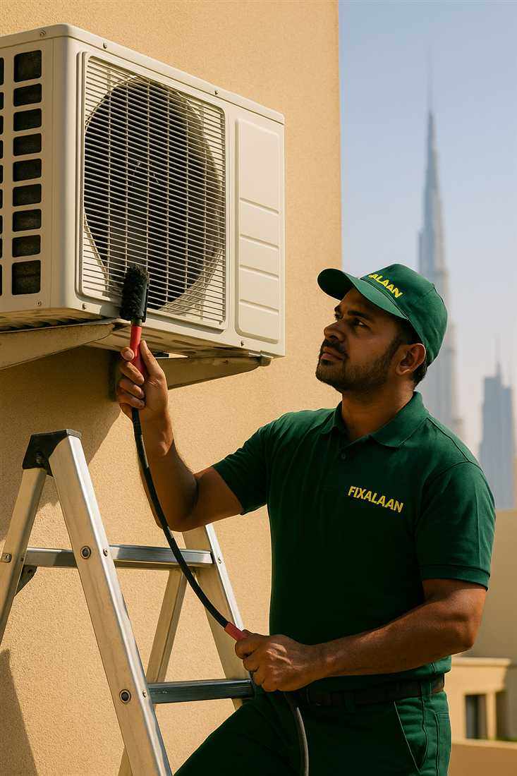 Before and after AC inspection and machine cleaning Dubai