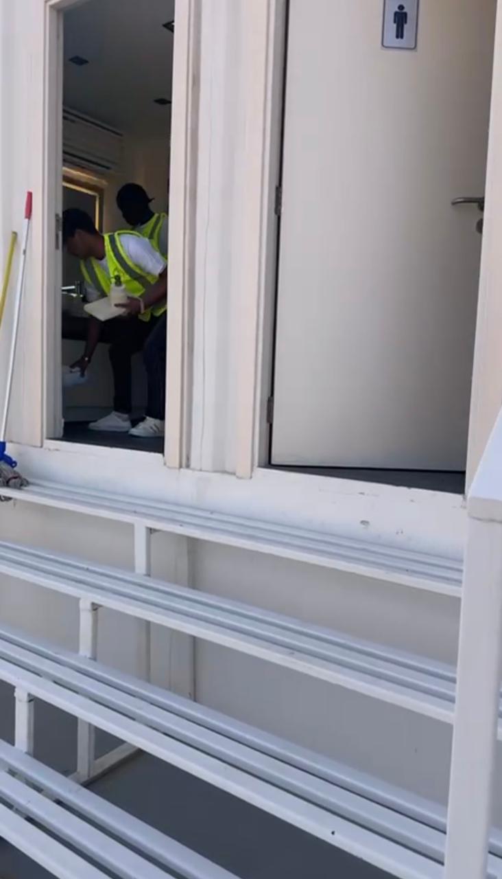 Before and after bathroom grout deep clean Dubai
